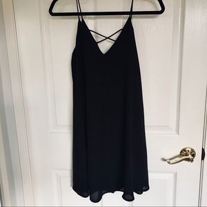 Black Shift Dress with Crossed Back